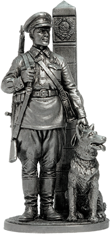 Mladší seržant pohraničých vojsk NKVD so psom (ZSSR 1941)