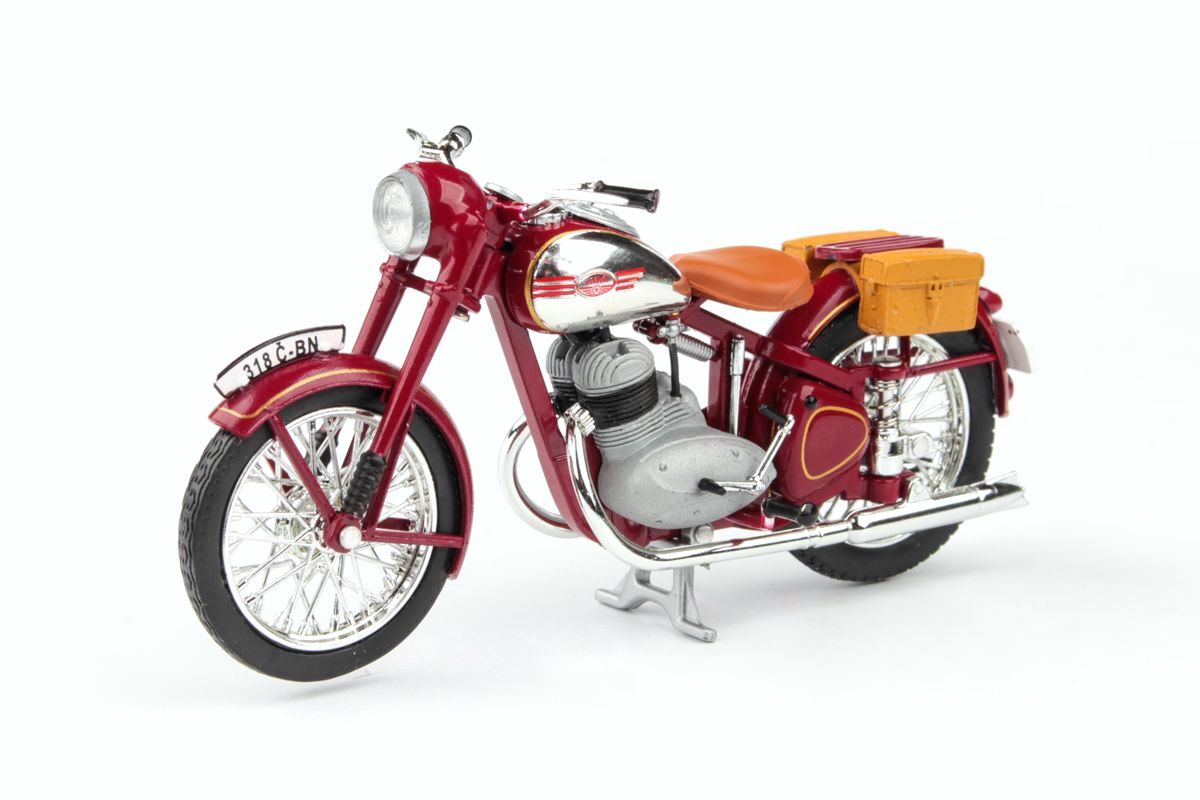 Jawa 350 Pérák, 1950 (Dark Red) - s brašnami